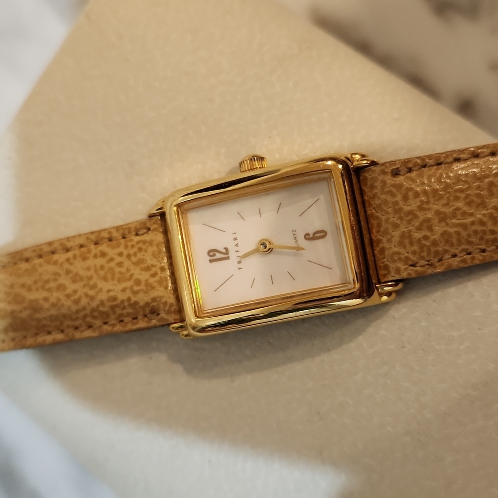 Trifari Genuine leather watch